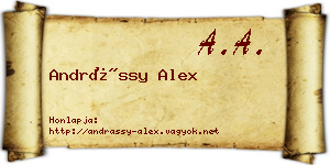 Andrássy Alex névjegykártya