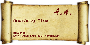 Andrássy Alex névjegykártya